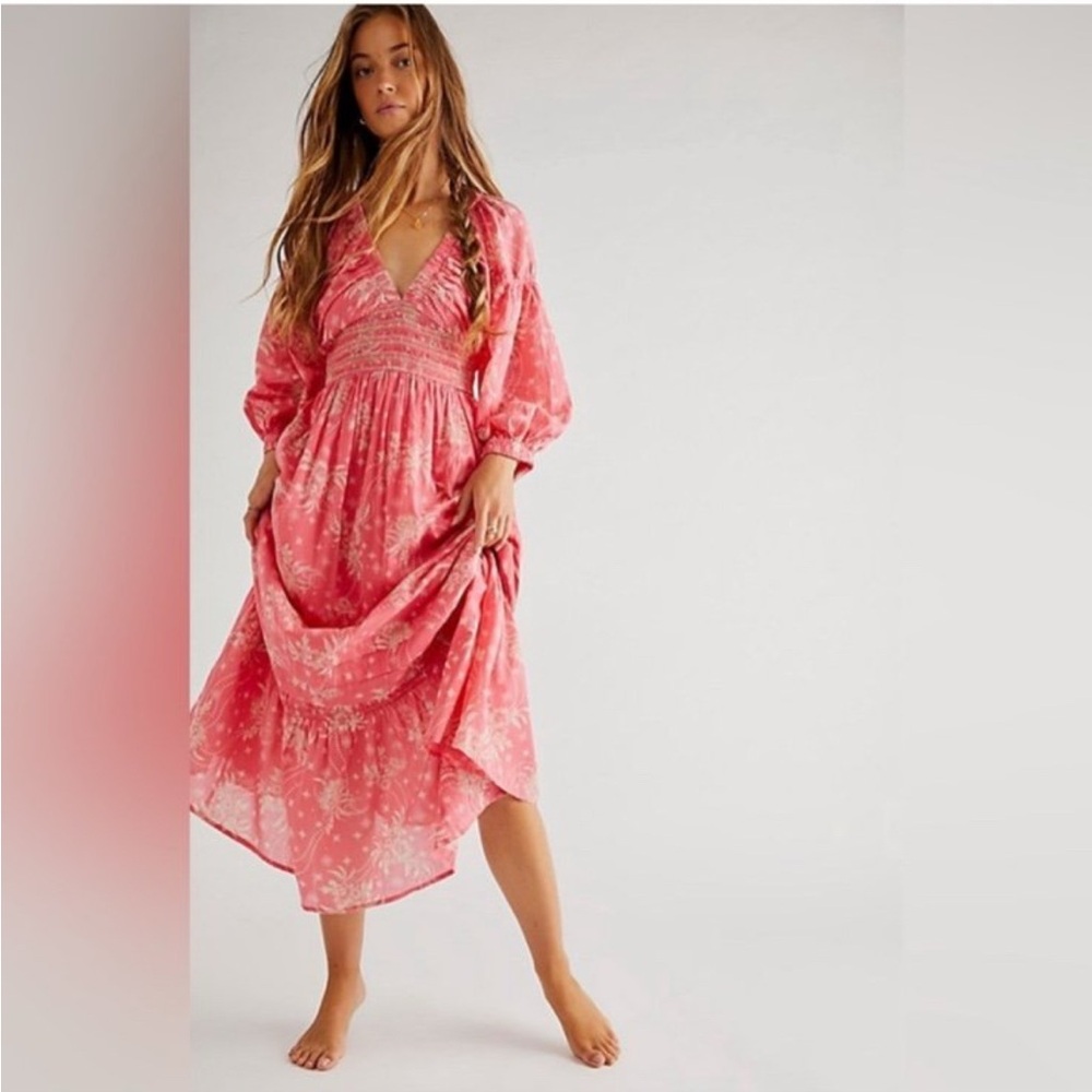 Free People Golden Hour Maxi in electric poppy size small